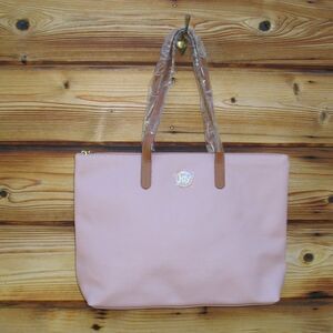 Joy Mangano Pink Leather Tote Bag